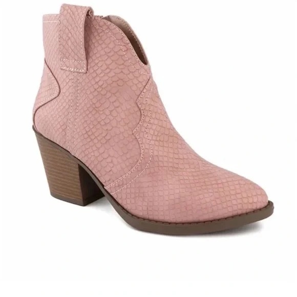 Like new pink, leather cowgirl booties - Picture 1 of 7